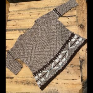 Oversized Free People Open Knit Nubby Sweater. Size S/P